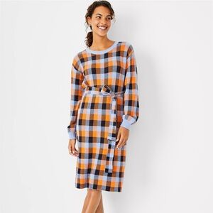 Ann Taylor Plaid Sweater Dress Size Small